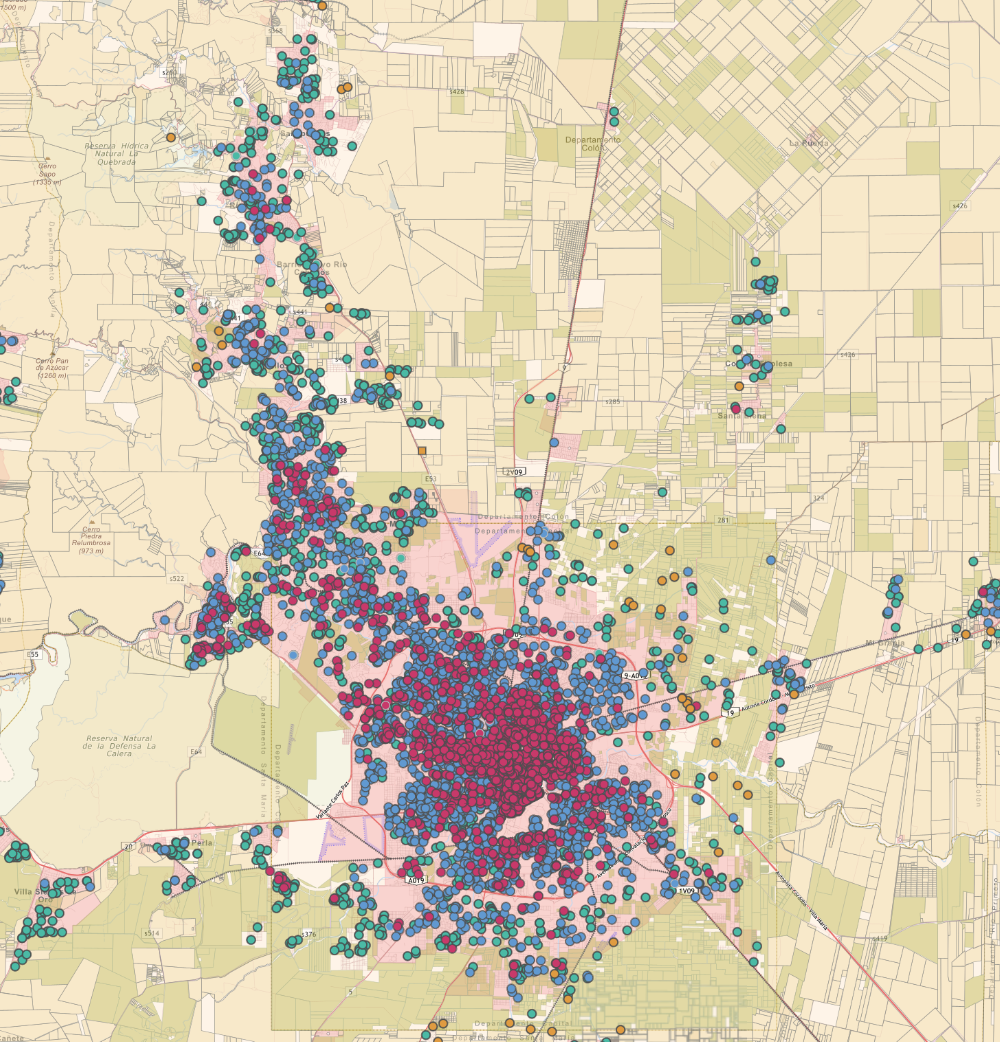 Mapa del Observatorio del Mercado Inmobiliario con datos de venta inmobiliaria en Córdoba